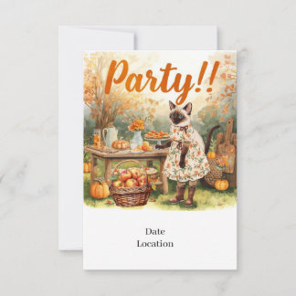 Fall Party Invitation Card – Cozy Autumn Gathering Einladung
