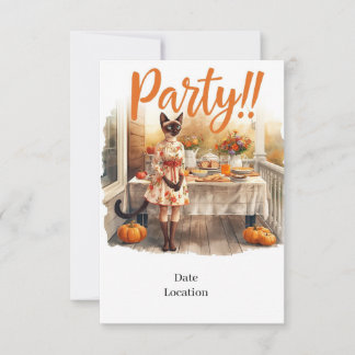 Fall Party Invitation Card – Cozy Autumn Gathering Einladung