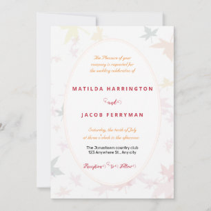 Fall Pastel Blätter Boho Frame Wedding Einladung