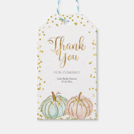 Fall Pastel Pumpkin Gender-Offenbarung Vielen Dank Geschenkanhänger