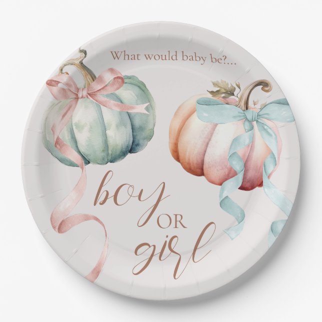Fall Pastel Pumpkin Paper Plate or Charger Plate Pappteller (Vorderseite)