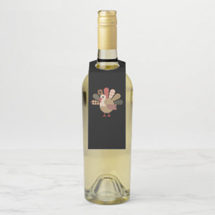 Fall Patchwork QuiltedTurkey Erntedank Flaschenanhänger