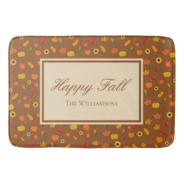 Fall Pattern Familienname Brown Badematte