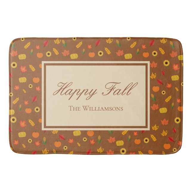 Fall Pattern Familienname Brown Badematte (Vorderseite)