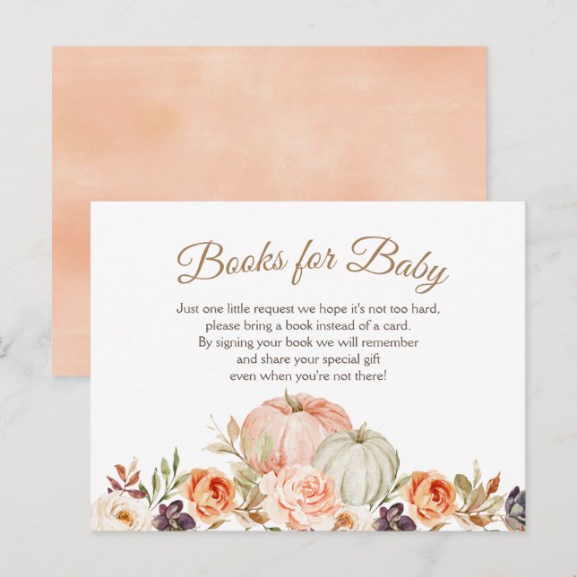 Fall Peach and Green Pumpkin Books for Baby Postkarte (Vorne/Hinten)
