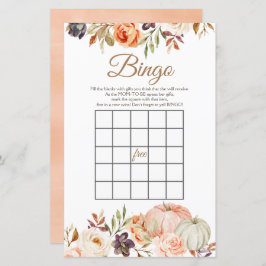 Fall Peach Pumpkin Rustikale Bingo Spiele