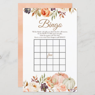 Fall Peach Pumpkin Rustikale Bingo Spiele