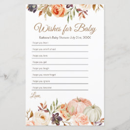 Fall Peach Pumpkin Rustikale Blumenwünsche für Bab