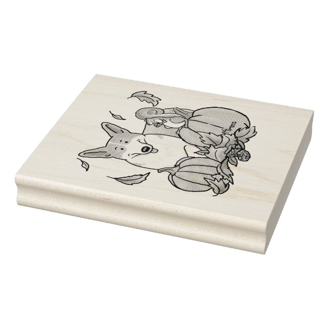 Fall Pembroke Welsh Corgi (rot 1) Pumpkins Niedlic Gummistempel (Stempel)