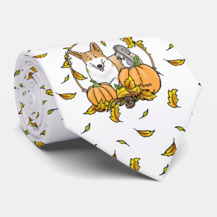 Fall Pembroke Welsh Corgi (rot 1) Pumpkins Niedlic Krawatte