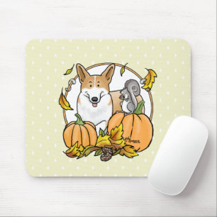 Fall Pembroke Welsh Corgi (rot 1) Pumpkins Niedlic Mousepad