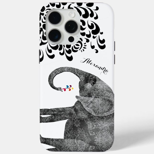 Fall "personalisiert Elephant Damask iPhone 6" Case-Mate iPhone Hülle (Rückseite)