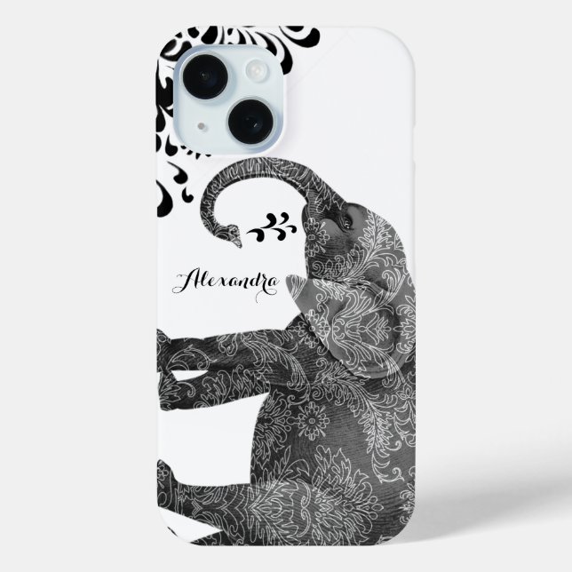 Fall "personalisiert Elephant Damask iPhone 6" Case-Mate iPhone Hülle (Rückseite)