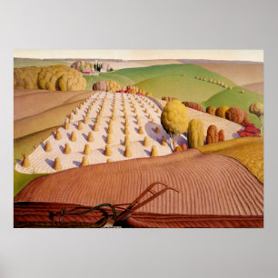 Fall Pflügen, 1931 von Grant Wood Poster