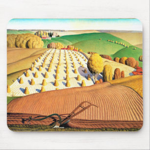 Fall Pflügen, schöne amerikanische Malerei Mousepad