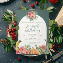 Fall Pink Floral Vibrankins Geburtstagsparty