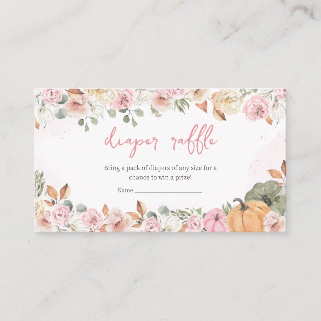 Fall Pink Pumpkin Baby Dusche Begleitkarte (Vorderseite)