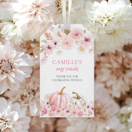 Fall Pink Pumpkin Baby Dusche Danke Tag Geschenkanhänger