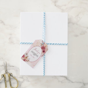 Fall pink Pumpkin Floral Girl Dusche Geschenkanhänger