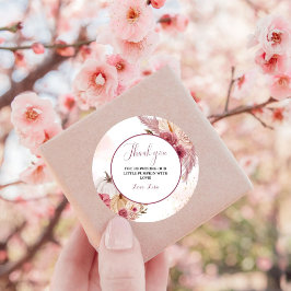 Fall pink Pumpkin Floral Girl Dusche Runder Aufkleber