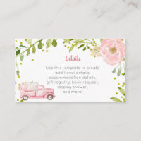 Fall Pink Pumpkin Truck Babydusche Einsteckkarte