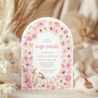 Fall Pink Pumpkin und Floral Arched