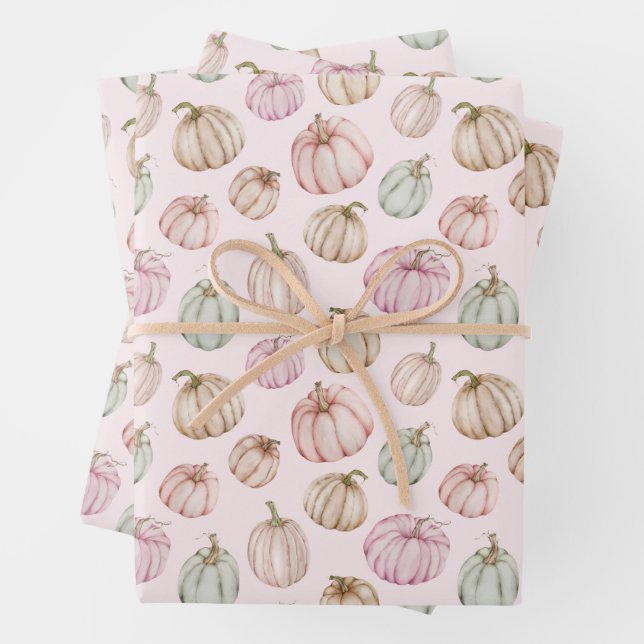 Fall Pink Pumpkins Geschenkpapier Set (Beispiel)