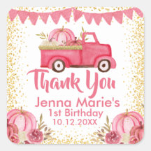FALL PINK TRUCK PUMPKIN 1. GEBURTstag