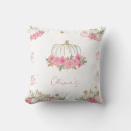 Fall Pink und Gold Pumpkin Blumendekoration Kissen