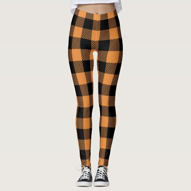 Fall Plaid Pattern Leggings (Vorderseite)