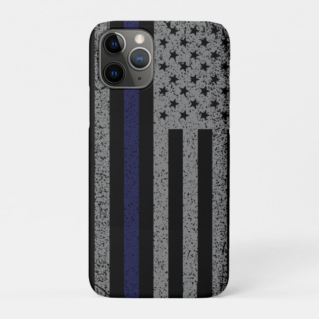 Fall "Police Thin Blue Line Flag Case-Mate iPhone" iPhone Hülle (Rückseite)