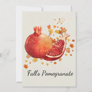 Fall Pomegranate Grußkarte Herbst Thema Was Feiertagskarte