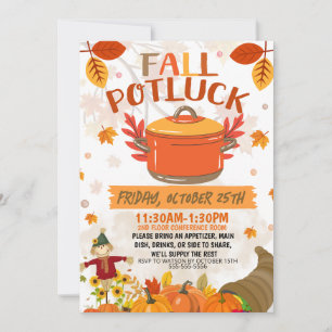 Fall Potluck Einladung, Herbstmittags Einladung