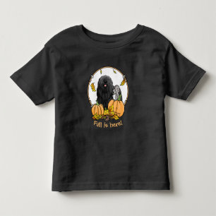 Fall Puli Hund (schwarz) Pumpkins Blätter Niedlich Kleinkind T-shirt