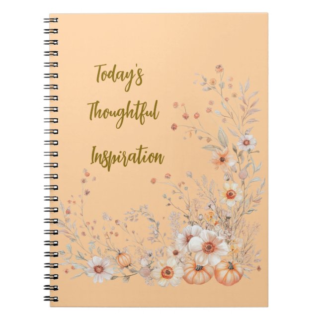 Fall Pumpkin and Floral Notebook Notizblock (Vorderseite)