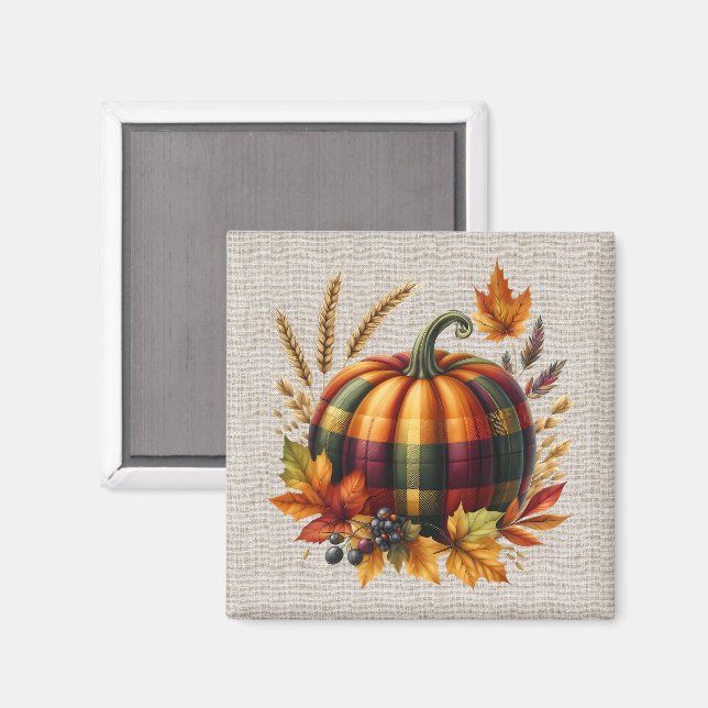 Fall Pumpkin Artwork Magnet (Vorderseite/Rückseite)