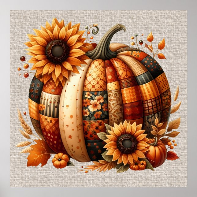 Fall Pumpkin Artwork Poster (Vorne)