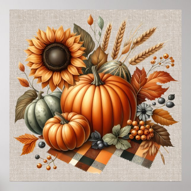 Fall Pumpkin Artwork Poster (Vorne)