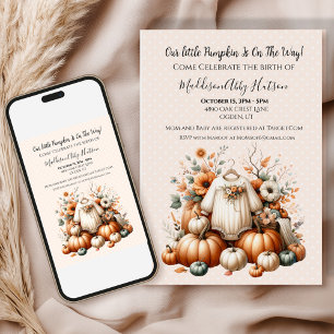 Fall Pumpkin Baby Announcement Einladung