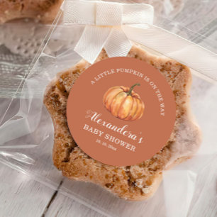 Fall Pumpkin Baby Boy Dusche Gefallen Runder Aufkleber