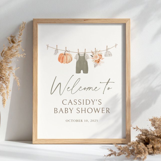 Fall Pumpkin Baby Clothes Baby Dusche Begrüßungsze Poster (Von Creator hochgeladen)
