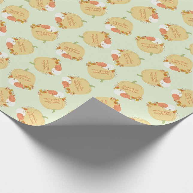Fall Pumpkin Baby Dusche Geschenkpapier (Ecke)