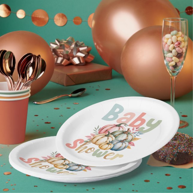 Fall Pumpkin Baby Dusche Pappteller (Multi)