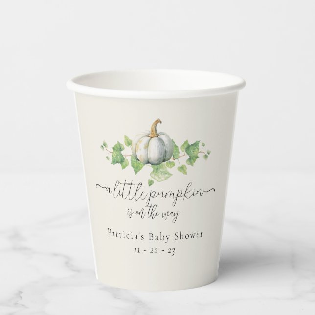 Fall Pumpkin Baby Dusche Party Decke Papiertüten Pappbecher (Vorderseite)