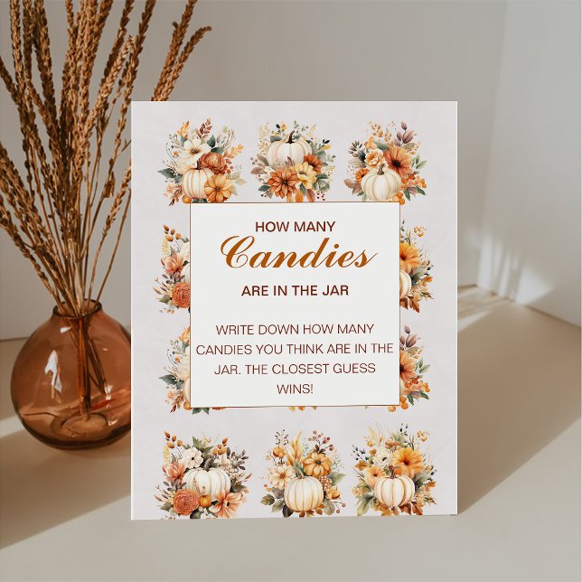 Fall Pumpkin Baby Dusche schätzen, wie viele Candi Sockelschild (Von Creator hochgeladen)