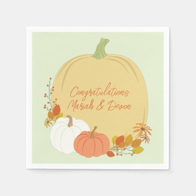 Fall Pumpkin Baby Dusche Serviette (Vorderseite)