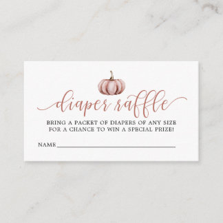 Fall Pumpkin Baby Dusche Windeln Raffle Begleitkarte