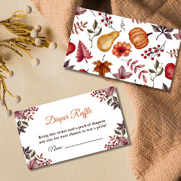 Fall Pumpkin Baby Dusche Windeln Raffle Begleitkarte