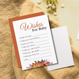 Fall Pumpkin Baby Dusche Wünsche für Babykarte Einladung