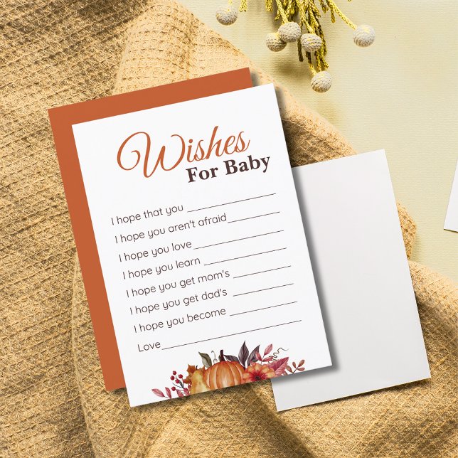 Fall Pumpkin Baby Dusche Wünsche für Babykarte Einladung (Von Creator hochgeladen)